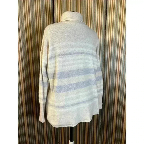 magaschoni  Sweater Cream Grayish Blue Gradient Pattern cashmere large - Picture 1 of 7